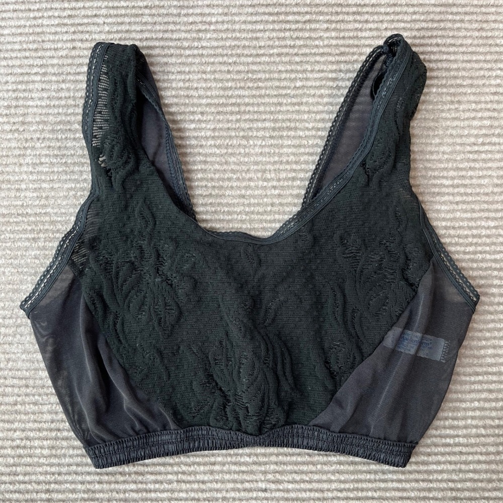 Vintage Maidenform Magic Moods Black Lace Mesh Bralette VTG Size 36 Made in USA